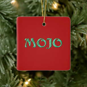 Ornamento cuadrado colgante rojo mojo