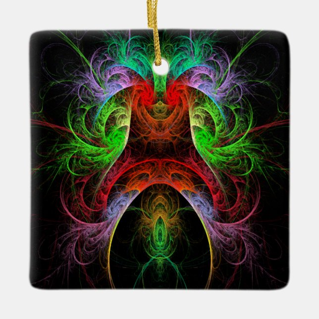 Ornamento cuadrado de arte abstracto carnaval (Anverso)