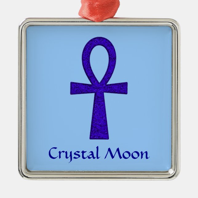 Ornamento cuadrado de Blue Ankh Premium (Frente)