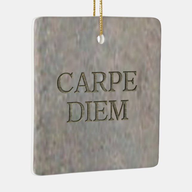 Ornamento cuadrado de Carpe Diem Stone (Derecha)