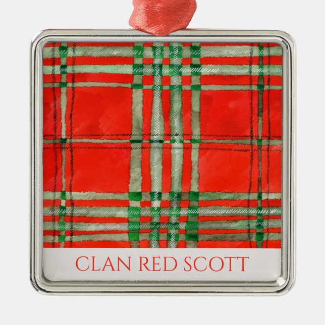 Ornamento cuadrado de CLAN RED SCOTT Premium (Frente)
