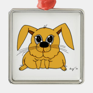 Ornamento Cuadrado de conejito fino