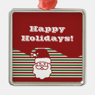 Ornamento cuadrado de Jolly Santa Claus Premium