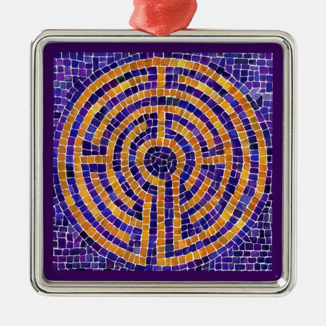 Ornamento cuadrado de LABYRINTH MOSAIC Premium (Frente)