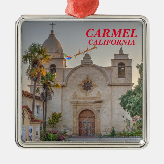 Ornamento cuadrado de Navidades Carmel Premium (Frente)