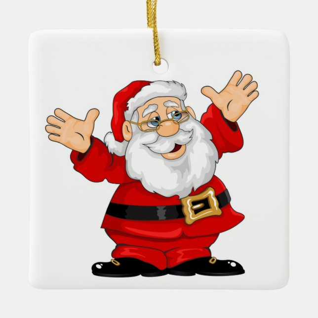 Ornamento cuadrado de navidades/Santa Claus (Anverso)