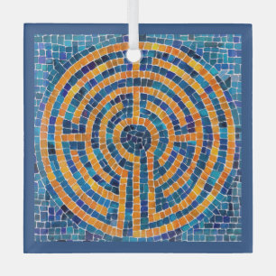 Ornamento cuadrado de vidrio LABYRINTH IV