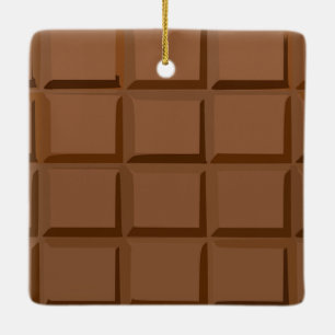Ornamento cuadrado del navidad de cerámica de la