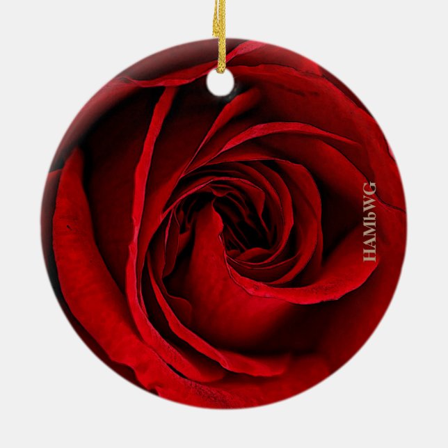 Ornamento cuadrado HAMbyWG - Rosa Roja (Atrás)