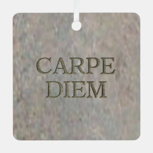 Ornamento cuadrado metalizado de Carpe Diem Stone