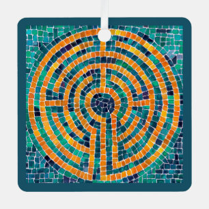 Ornamento cuadrado Metalizado LABYRINTH II