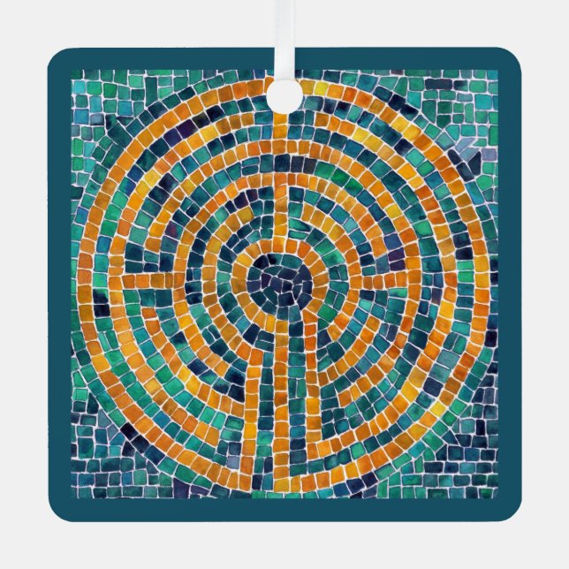 Ornamento cuadrado Metalizado LABYRINTH II (Anverso)