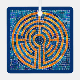 Ornamento cuadrado Metalizado LABYRINTH IV