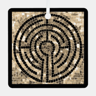 Ornamento cuadrado Metalizado LABYRINTH V