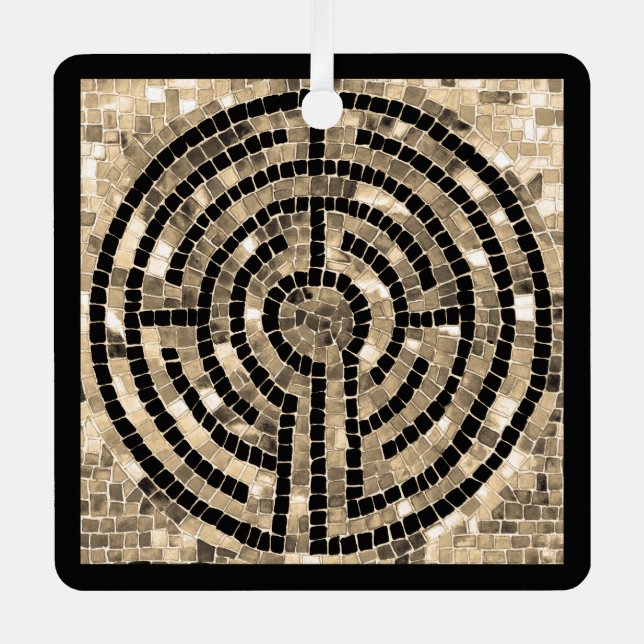 Ornamento cuadrado Metalizado LABYRINTH V (Anverso)