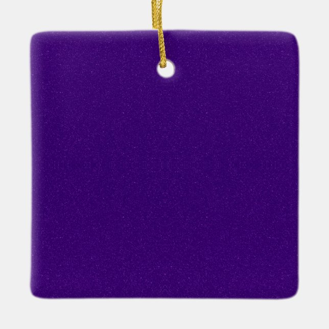 Ornamento cuadrado morado Shimmer - Personalizable (Anverso)