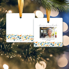 Ornamento cuadrado personalizado de mariposa