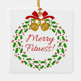 Ornamento Cuadrado Personalizado de Merry Fitness