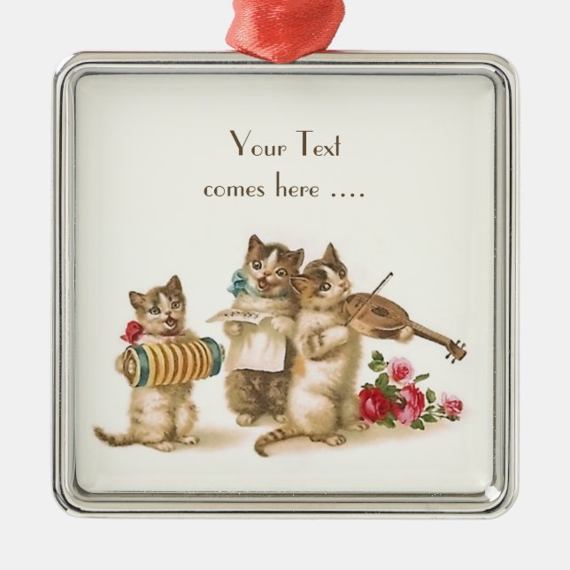 Ornamento cuadrado premium de Caterwauling (Frente)