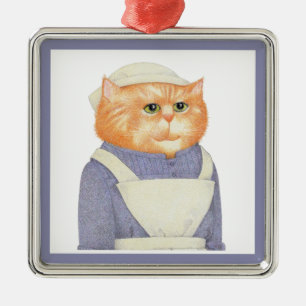 Ornamento cuadrado premium de COOK CAT