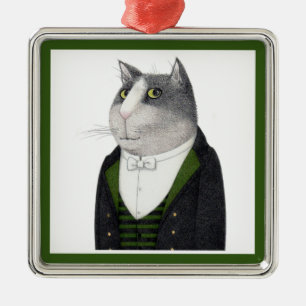 Ornamento cuadrado premium de FOOTMAN CAT