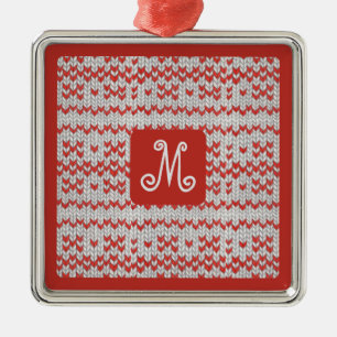 ORNAMENTO CUADRADO PREMIUM ROJO NÓRDICO TEJIDO + I