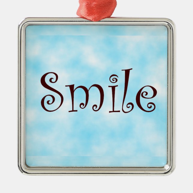 Ornamento cuadrado premium sonriente (Frente)