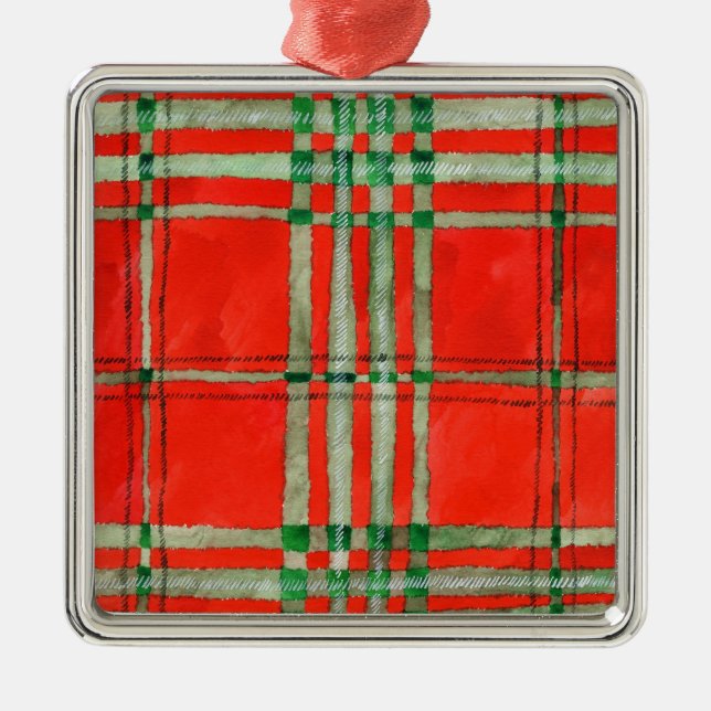 ORNAMENTO CUADRADO PREMIUM TARTÁN ROJO SCOTT (Frente)