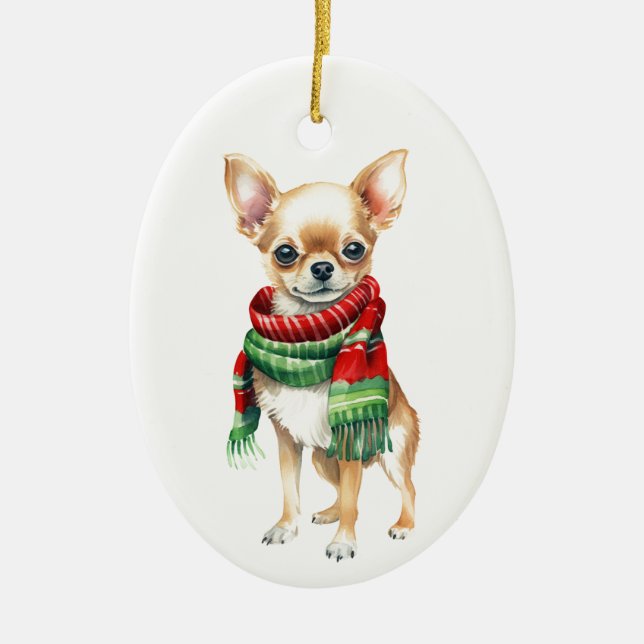 Ornamento Cute Chihuahua - Árbol de Navidad para p (Frente)