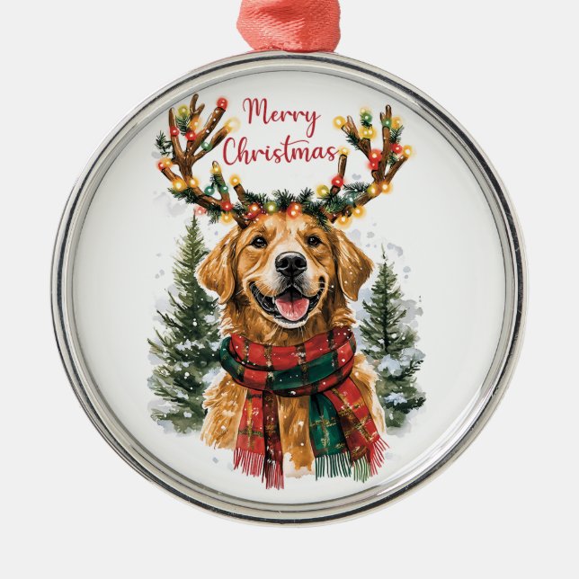 Ornamento Cute Golden Retriever (Frente)