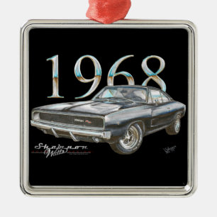 Ornamento de 1968 de Dodge navidad del cargador