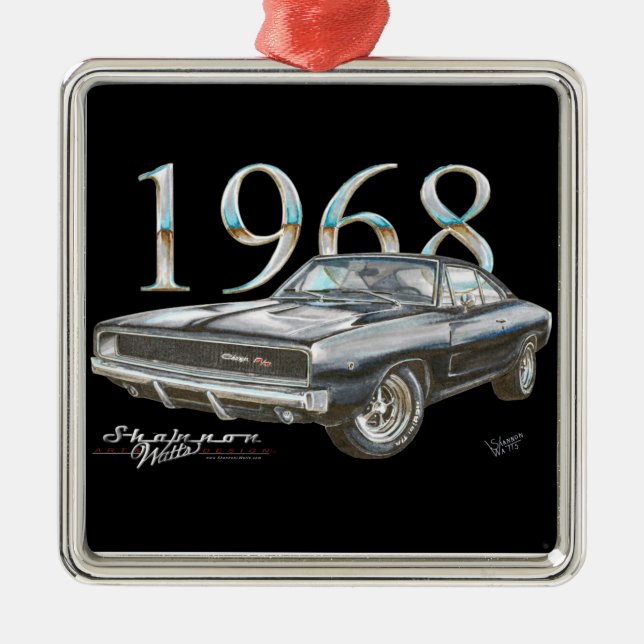 Ornamento de 1968 de Dodge navidad del cargador (Frente)