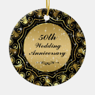 Ornamento de 50 años de Boda Black & Gold 2