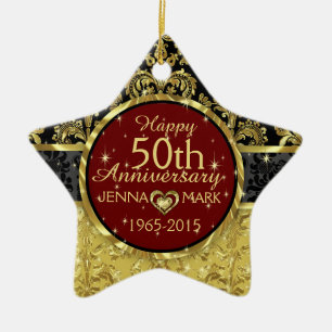 Ornamento de 50 años de Boda Black & Gold 2