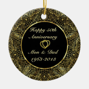 Ornamento de 50 años de Boda Black & Gold 2