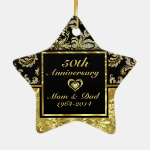 Ornamento de 50 años de Boda Black & Gold 2