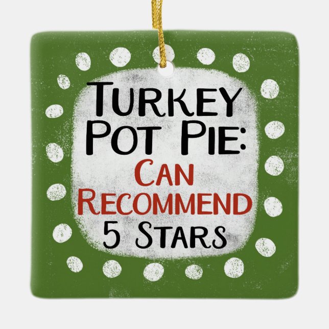Ornamento de 5 estrellas de Turquía Pot Pie Review (Anverso)