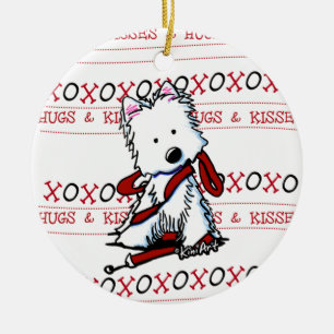 Ornamento de abrazos y besos de KiniArt Westie