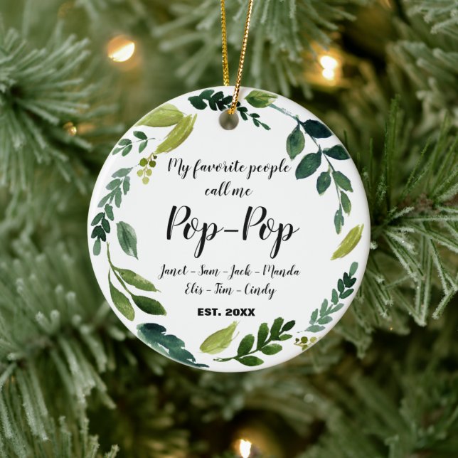 Ornamento de abuelos para la Navidad Pop Pop (Árbol)