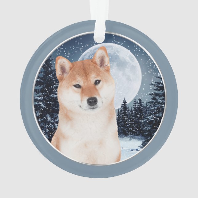 Ornamento de acrílico de Shiba Inu (Reverso)
