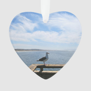 Ornamento de acrílico del corazón de la gaviota