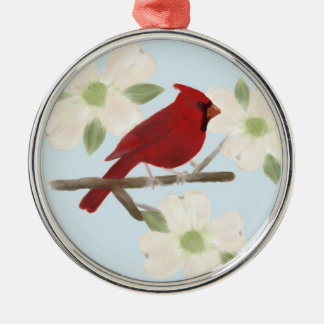 Ornamento de acuarela del Cardenal y Dogwood