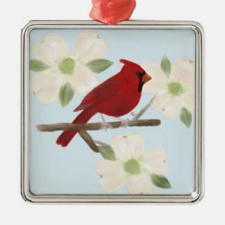 Ornamento de acuarela del Cardenal y Dogwood