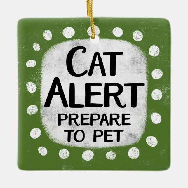 Ornamento de alerta de gato (Anverso)