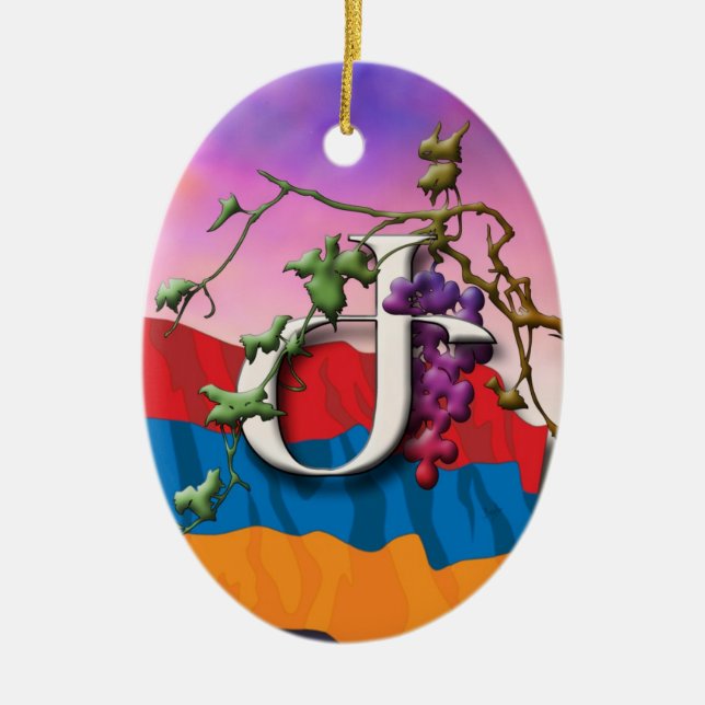 Ornamento de alfabeto armenio: 'Zhe' (Frente)