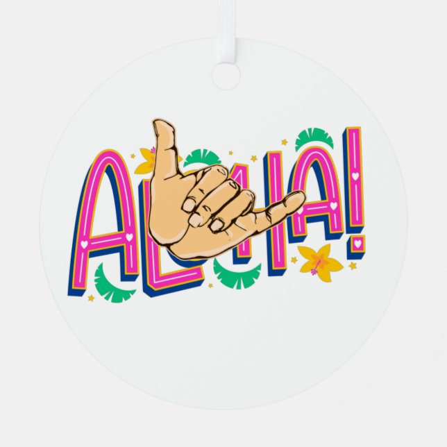 Ornamento de Aloha Hawaii (Anverso)