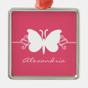 Ornamento de alta calidad de la mariposa magenta S
