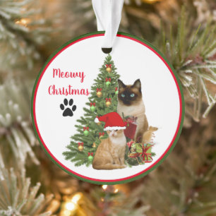 Ornamento de amigos de gato de Navidades de Cute M