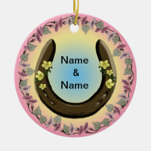 Ornamento de Amish Flower Horseshoe