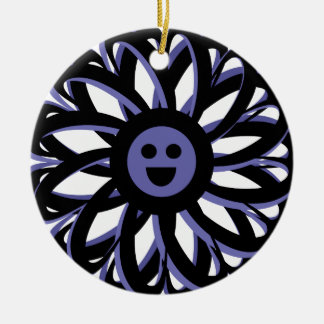 Ornamento de amistad de flores feliz - Azul